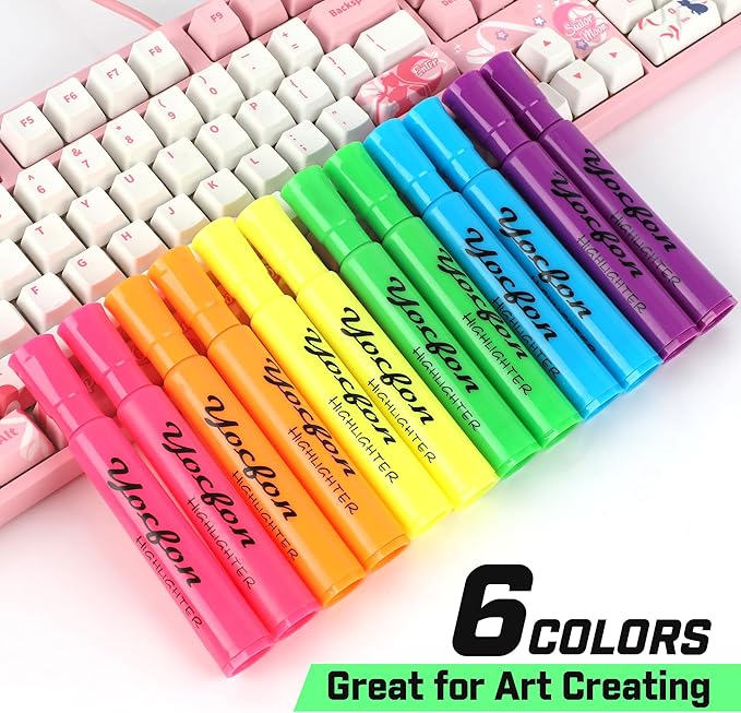 Highlighters 90 Pack, Chisel Tip, Tank Style Highlighters Assorted Fluorescent Colors, 6 Bright Colors Highlighter Markers for Coloring, Highlighting as School Supplies