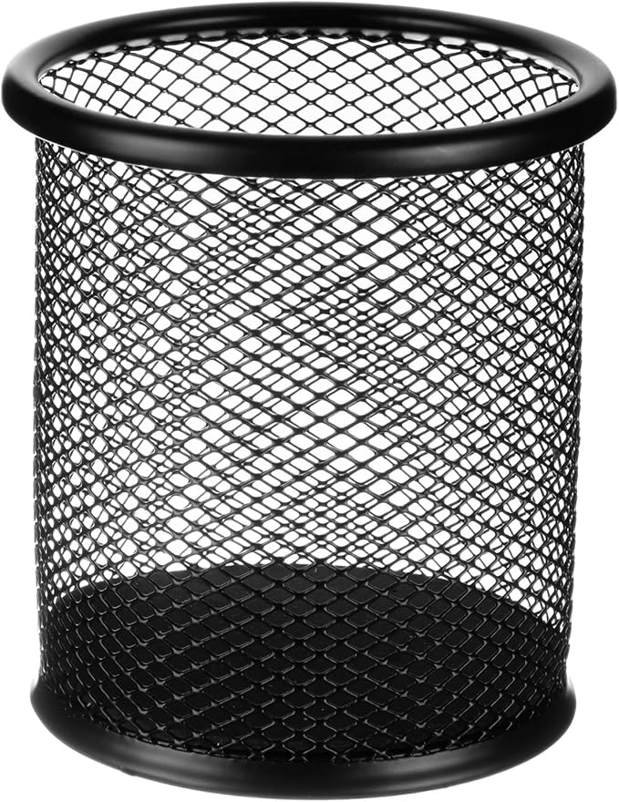 M&G Black Mesh Pen Holder, Metal Pencil Cup Holder Wire Mesh Pencil Holder for Desk Office School Organizer