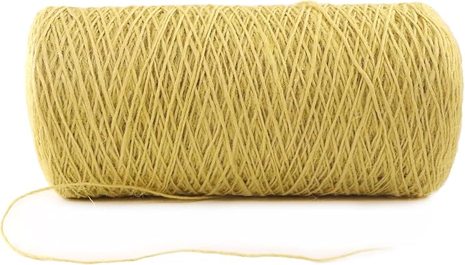 1mm x 2000 Feet Yellow Jute Rope, Twine for Gardening Tomato Climbing Plant Tie Floristry Crafts Gift Wrapping Packing Decor