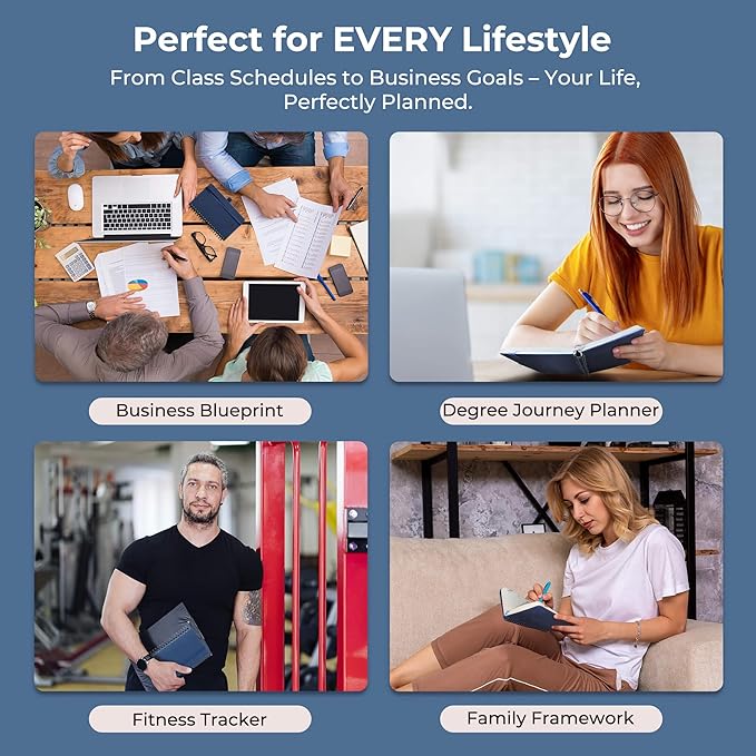 Planner 2026 Daily Weekly and Monthly,6.5"x3.75",12 Months Spiral Bound Calendar Agenda with Self-adhesive Pen Holder,2026 Appointment Book with Vegan Leather Soft Cover,Blue