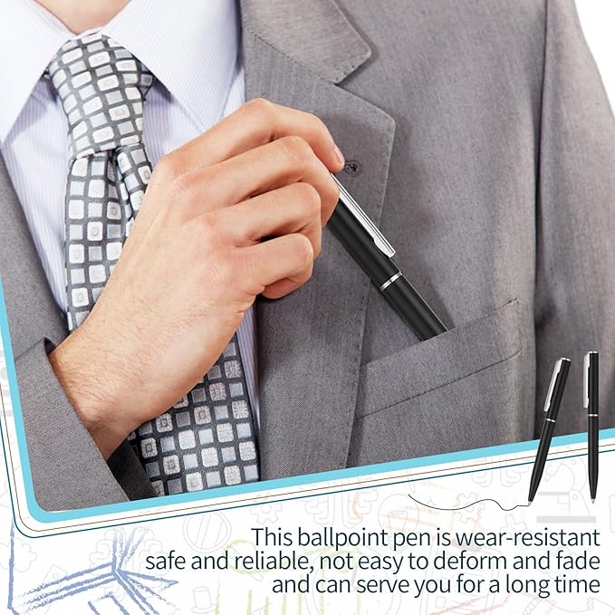 Teling 72 Pcs Small Ballpoint Pen Mini Pens Bulk 4 Inch Short Small Tiny Black Ink Ballpoint Writing Tool for Notebook Pockets Signature Notepads School Office(Black,Classic Style)