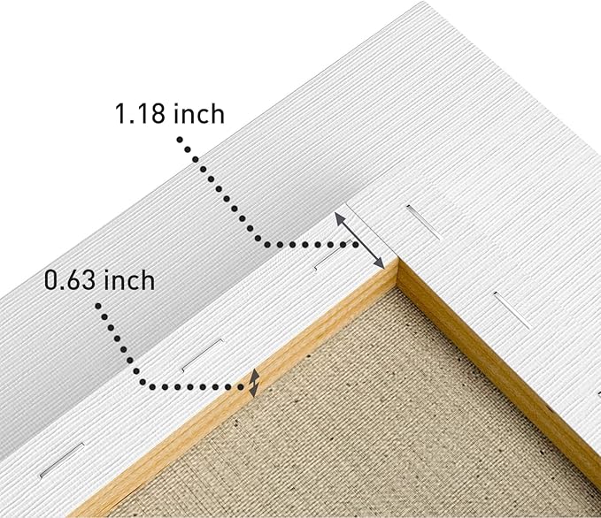 GOTIDEAL Stretched Canvases for Painting, 24x36" Inch Set of 2, Primed White - 100% Cotton Blank Art Large Canvas Boards for Painting for Acrylic Pouring, Oil Paint Dry & Wet Art Media