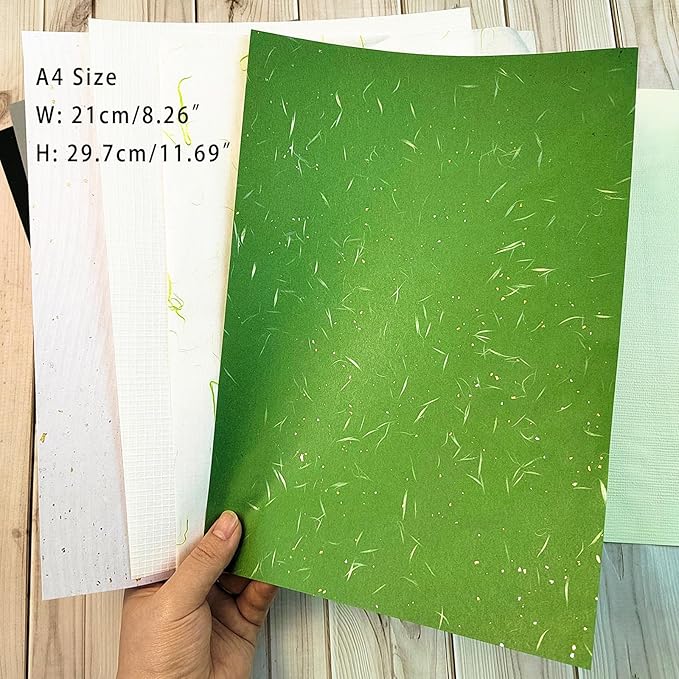 30 Pcs Scrapbook Paper Textured Paper, A4 Craft Scrapbooking Psaper Mulberry Papers Special Decorative Papers for Scrapbooking, Art Journaling, Card Making
