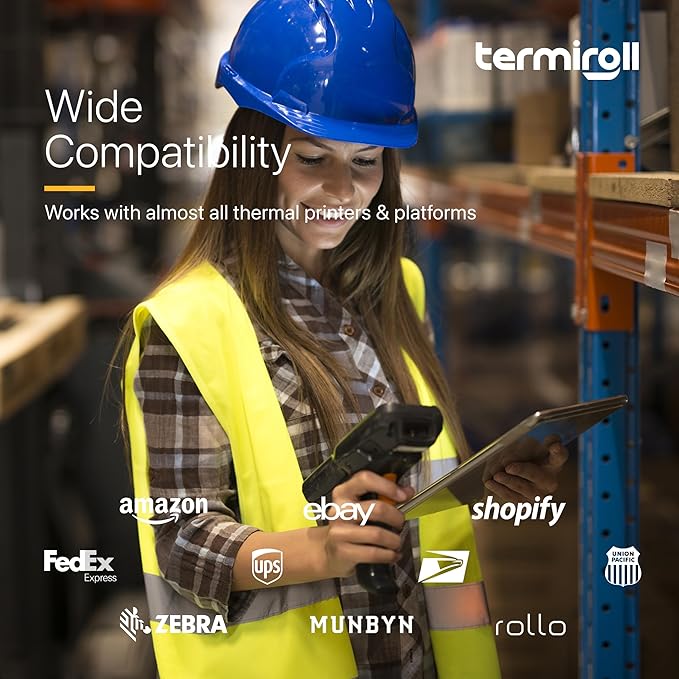 4x3 Thermal Labels for Shipping, Mailing & Multipurpose Label Stickers – 500 Labels/Roll Perforated – Compatible with Rollo,Zebra,iDPRT,Munbyn – Strong Adhesive,BPA-Free,Commercial Grade by Termiroll