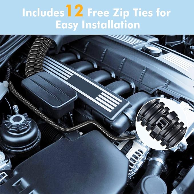 Automotive Wire Loom Flame Retardant Split Wire Loom Tubing Assortment Wiring Loom Kit Plastic Cover Electrical Covering Conduit Protective Wire Wrap Cable Sleeves Black 1/4", 1/2", 3/8" x 30 Ft