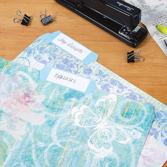 Current Floral Fun File Folders Value Pack - Bulk Set of 24, 6 Pretty Decorative Designs, 1/3 Cut Tabs, Heavy-Duty Paper Stock, Office Supplies for Home & Work, 9-½” x 11-¾” Letter Size