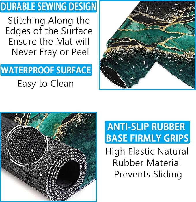 LATEEFAH Desk Mat, Mouse Pad with Wrist Rest, 4-in-1 Large Mouse Pads for Desk, Ergonomic Mouse Pad and Keyboard Wrist Rest Gaming Keyboard Mat for Office, Home