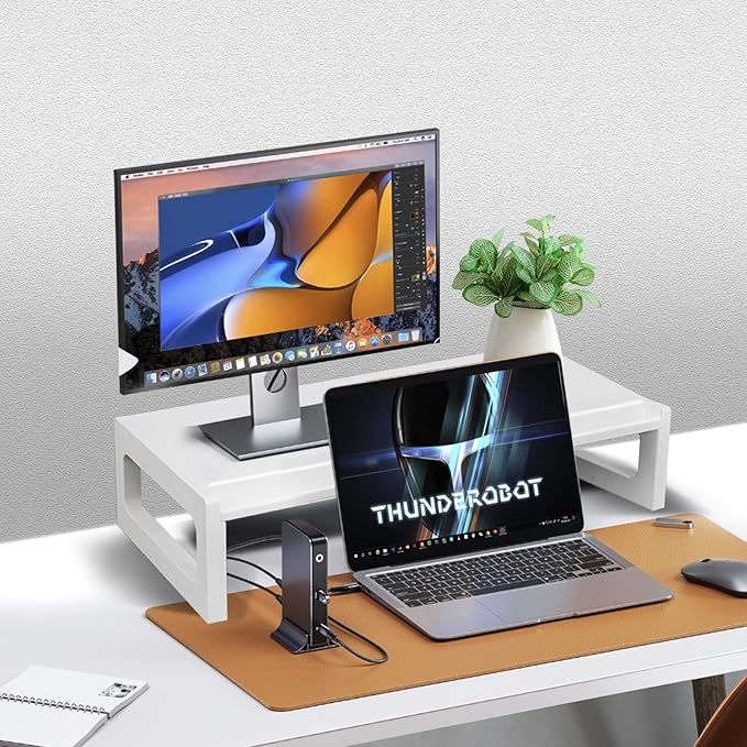 Monitor Stand Riser – 22-Inch Computer Monitor Stand with Multifunctional Slot, Multi-Purpose Desktop Storage for Laptop, Printer, TV