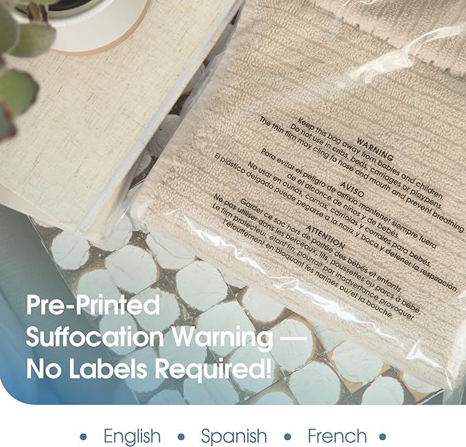 Spartan Industrial - 4” X 6” (1000 Count) Self Seal Clear Poly Bags with Suffocation Warning for Retail Packaging, Shipping - Permanent Adhesive