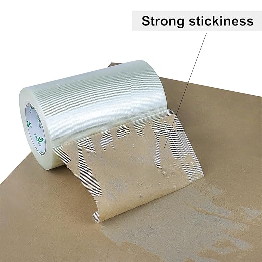 BOMEI PACK Wide Heavy Duty Fiberglass Filament Reinforced Packing Tape 8inch, 60yds x 5.5mil