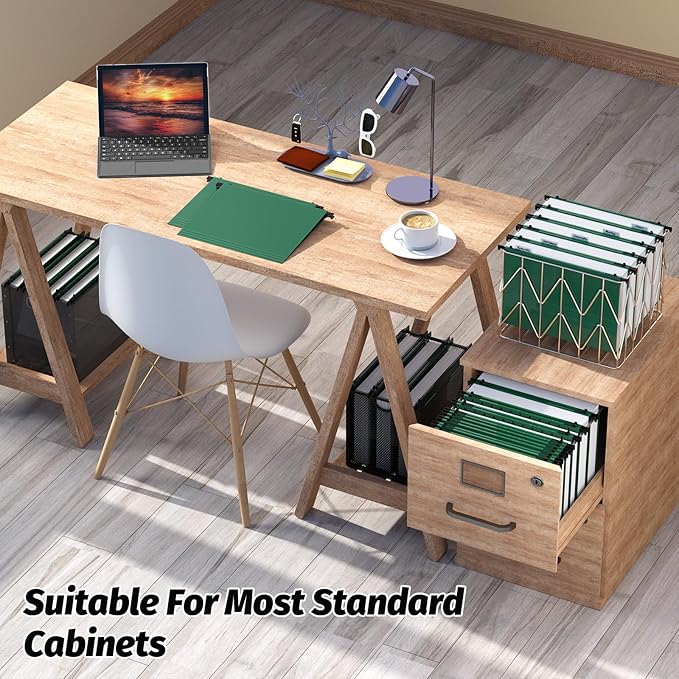 Plastic Hanging File Folders,Letter Size,Reinforced Hang Folders,Standard File Folders for Filing Cabinet,Plastic Hanging Folders,1/5-Cut Tabs,Designed for Home and Office,Green,12 Pack