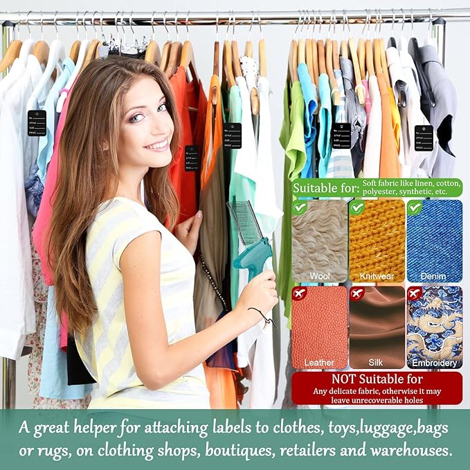 Chumia 3576 Pcs Stitch Tag Gun for Clothes, Quick Clothing Fixer, Tagging Gun with 3000 Barbs, 5 Needles and 100 Price Tags, Sewing Kit for Retail Stores, Garage Yard Sales(Black)