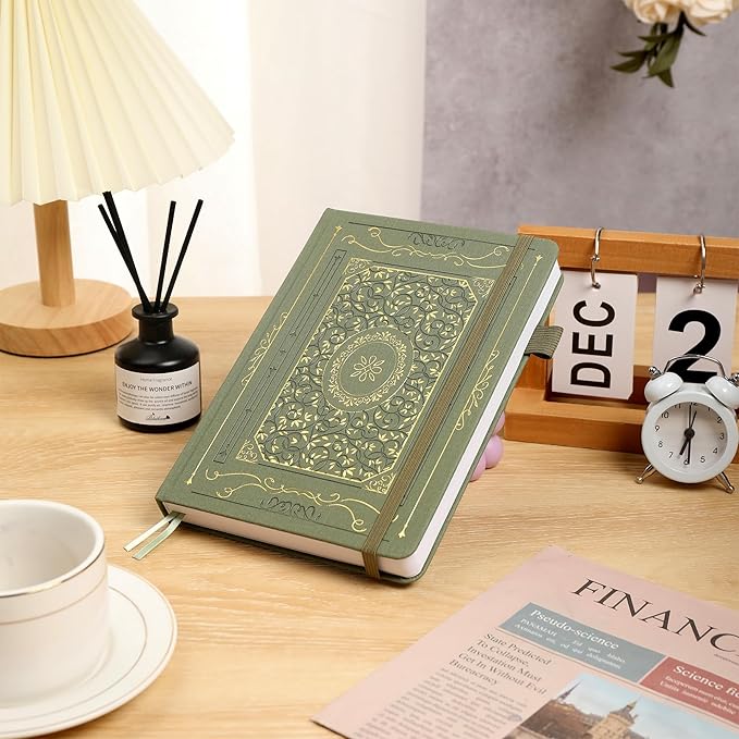 TIEFOSSI Dotted Notebook, 160gsm Thick Paper, Hardcover Dot Grid Journals for Women Men, 192 pages, for Travel, School and Office Use