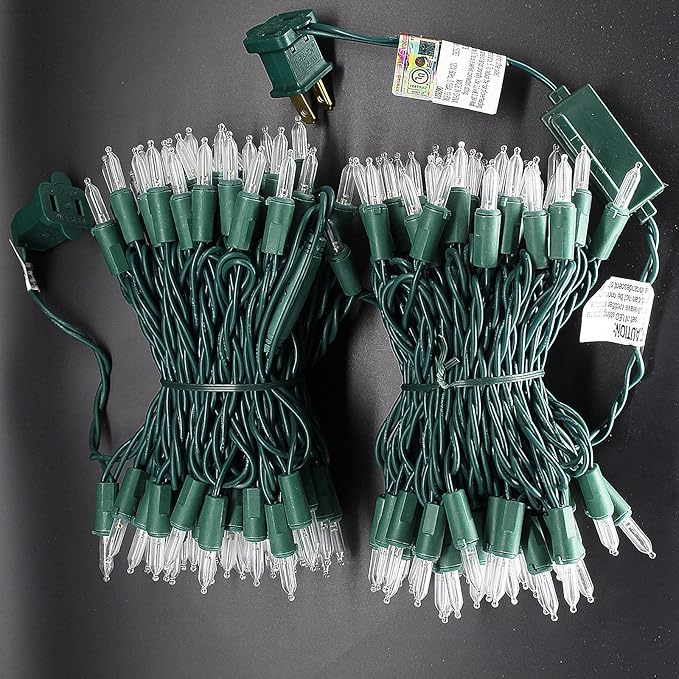 150 LED Warm White Christmas Lights on Green Wire, 50 Feet Xmas Tree Lights, UL Certified for Outdoor Indoor