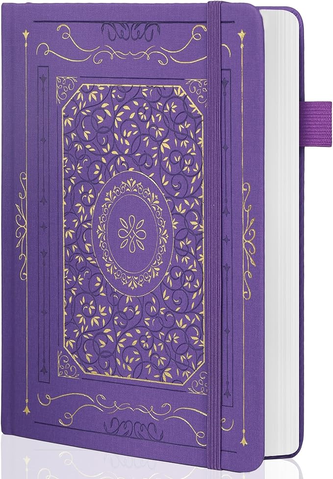 TIEFOSSI Dotted Notebook, 160gsm Thick Paper, Hardcover Dot Grid Journals for Women Men, 192 pages, for Travel, School and Office Use