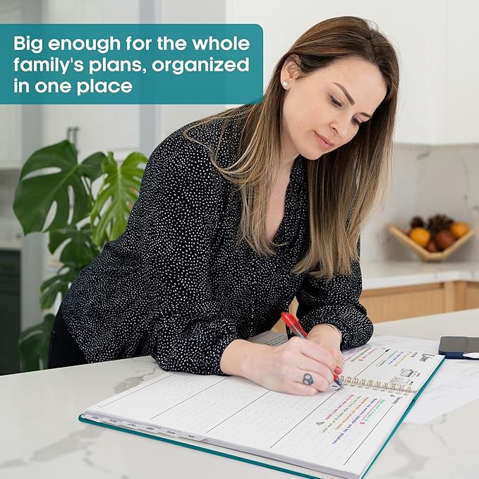 2026 Planner 8.5" x 11", Weekly and Monthly Calendar Planner Book, January 2026 - December 2026, Hardcover Spiral Planner with Monthly Tabs, Notes Pages, Perfect for Women & Men, A4 - Turquoise