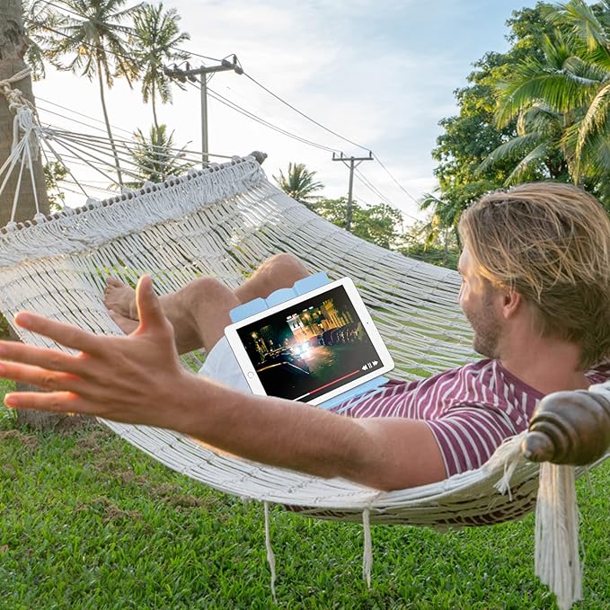 MSDADA Desk Book Stand Metal Reading Rest Book Holder Adjustable Cookbook Documents Holder Bookstands for Recipes Textbook Music Books Christmas Gift for Age 3,4,5,6,7,8,9,10+ Boys Girls (Light Blue)