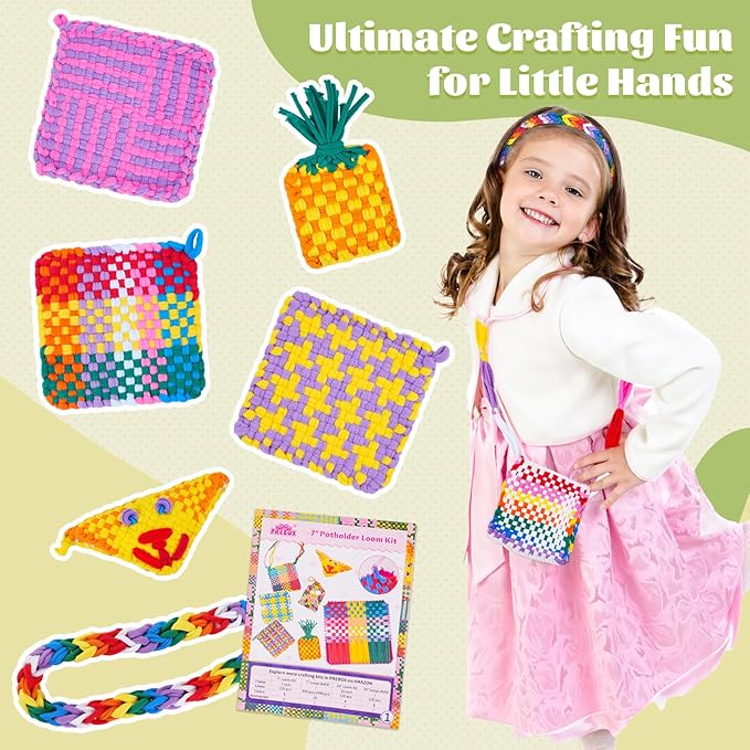 PREBOX 1000 PCS Weaving Loom Loops Refill, 10 Colors for 7 inch Potholder Loom, Craft Supplies for Kids and Beginners, Christmas & Birthday Gifts for Girls 6 7 8-10 10-12 Year Old