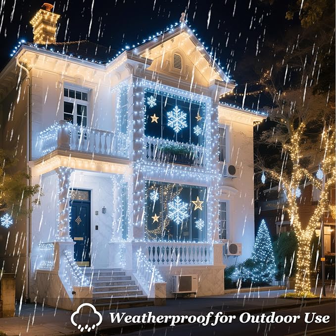 1500 LED Christmas Lights Outdoor with 12 Modes, 470FT Green Wire Christmas String Fairy Lights with Timer & Dimmable, Waterproof Twinkle Tree Lights for House Party Wedding Xmas Decor, Cool White