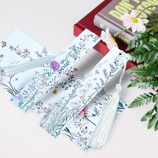 Metal Bookmark Flower Bookmarks for Women Men Book Lovers Book Mark Set of 2 with Tassel Reading Book Accessories Book Marks for Reading Women Men Book Lovers Gifts