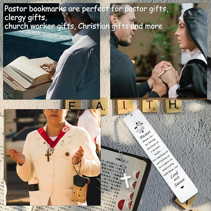 Pastor Appreciation Gifts for Women Men Pastor Bookmark Gifts for Pastor Appreciation Day Pastor Wife Gifts Religious Christian Birthday Retirement Christmas Prayer Gifts