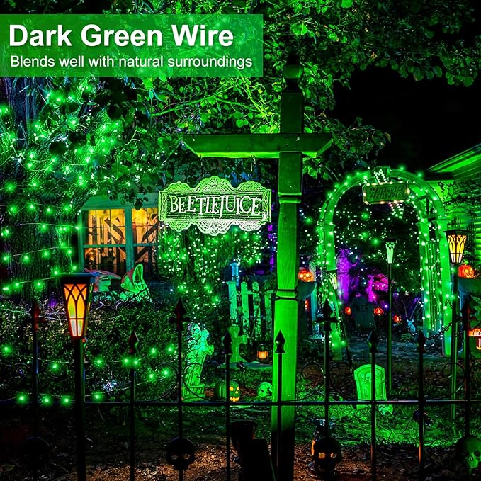 100FT 300 LED Christmas Lights Outdoor, Green Christmas String Lights with 8 Modes, Waterproof Twinkle Tree Lights Green Wire for Patio Indoor House Garden Party Holiday Decorations