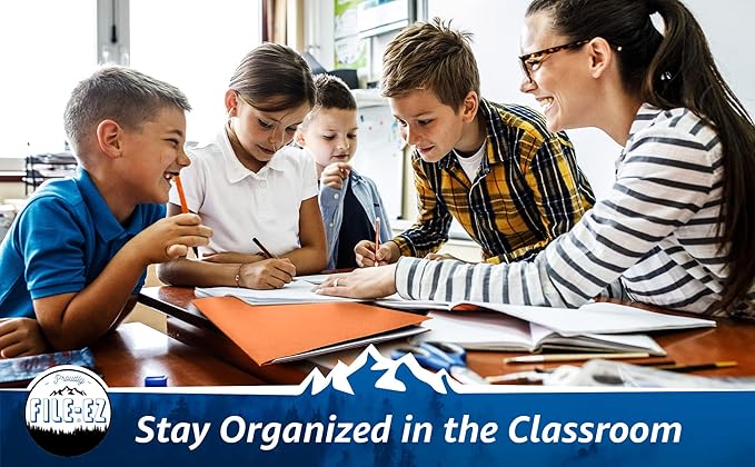 FILE-EZ Two-Pocket Folders, Orange, 125-Pack, Textured Paper, Letter Size (EZ-32465)