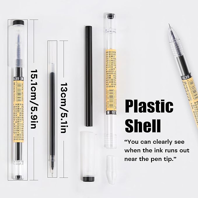 RIANCY Black Blue Red Gel Ink Pens, 0.35mm Extra Fine Point Smooth Writing Rollerball Pens, Japanese Style No Smudge Ballpoint Pen, Quick Drying for Journaling Office School Stationery Supplies 24Pcs