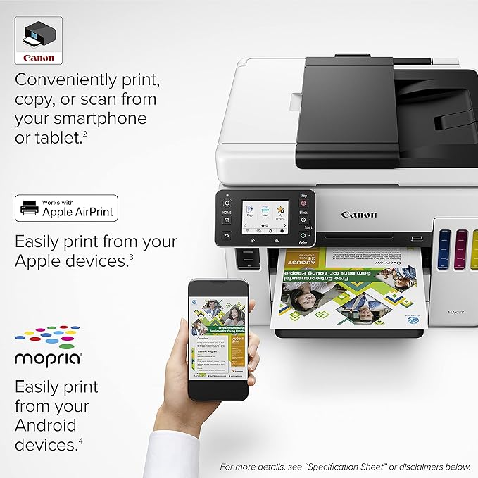 Canon MAXIFY GX7021 Wireless MegaTank Small Office All-in-One Printer, One Size