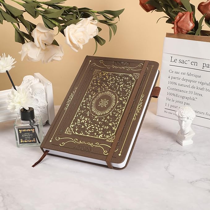 TIEFOSSI Dotted Notebook, 160gsm Thick Paper, Hardcover Dot Grid Journals for Women Men, 192 pages, for Travel, School and Office Use