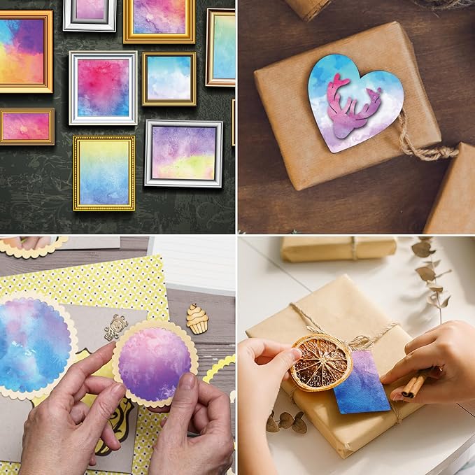 48 Sheets Scrapbook Paper 11x11, Watercolor Pattern Decorative Scrapbook Paper for Journals DIY Cards and Photo Albums, Aesthetic Craft Supplies for Kids and Adults