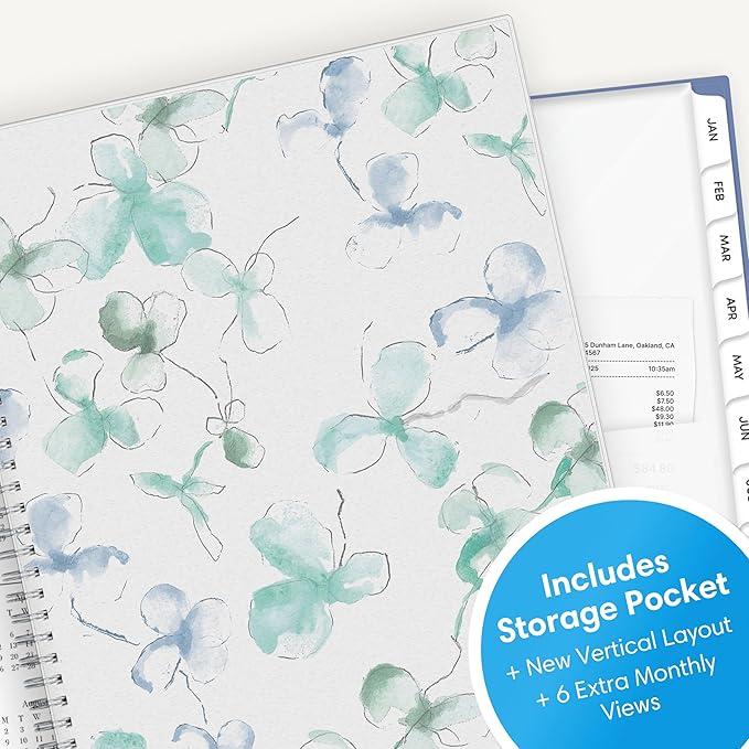 Blue Sky 2026 Weekly and Monthly Planner Calendar, January 2026 - December 2026, 8.5" x 11", Flexible Cover, Laminated Tabs, Durable Twin Wire Binding, Storage Pocket, Lindley