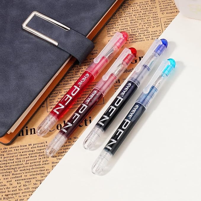 EYEYE Disposable Fountain Pens, 8 Pack Multicolor Fine Point Fountain Pens for Writing, Stainless Steel Nib, Smooth Writing for Journaling, Drafting, Sketching, Doodling & Gifts