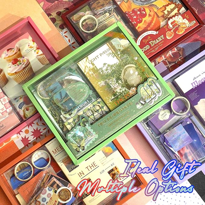 Funto Scrapbooking Kit(155 PCS), Warm Mail Series-Letter from The Moon, Perfect for Bullet Scrapbooking Materials, Planner DIY Arts Craft Collage