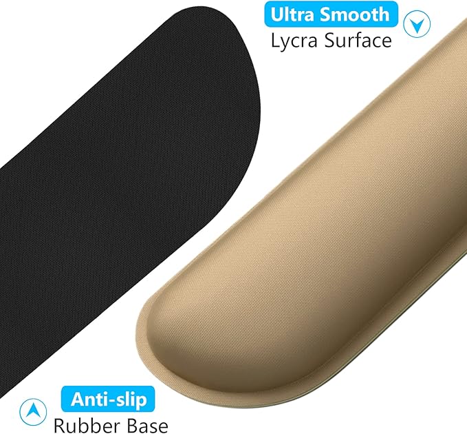 Dapesuom Enlarge Keyboard Wrist Rest, Cute Memory Foam Keyboard Wrist Cushion for Computer Desk Mats Support, Typing Pain Relief Ergonomic Mouse Pad Rests with Non-Slip Base for Gaming, Laptop, Brown