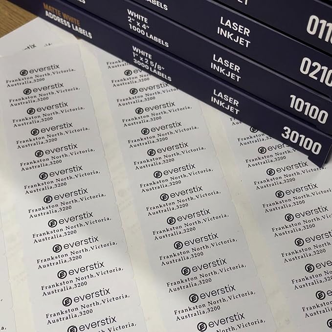 1/2" x 1-3/4", 25 Sheets, 2000 Return Address Labels for Laser & Inkjet Printers, Letter Size