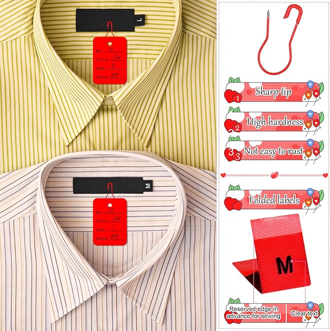 Chumia 3576 Pcs Stitch Tag Gun for Clothes, Quick Clothing Fixer, Tagging Gun with 3000 Barbs, 5 Needles and 100 Price Tags, Sewing Kit for Retail Stores, Garage Yard Sales(Red)