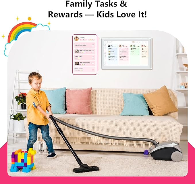 Smart Digital Calendar 21.5 Inch - Electronic Wall Calendars Chore Chart, FHD Interactive Touchscreen Family Planner, Task Rewards and Meal Planner with Weekly/Monthly Family Home Organization