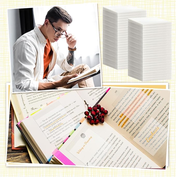 Thenshop 24 Sets Full Adhesive Sticky Notes 3x3 Inches Sticky Notes Adhesive Memo Self-Stick Pads Back to School Supplies Easy to Post for Teacher Coworkers Office 80 Sheets/pad(Transparent,Unlined)