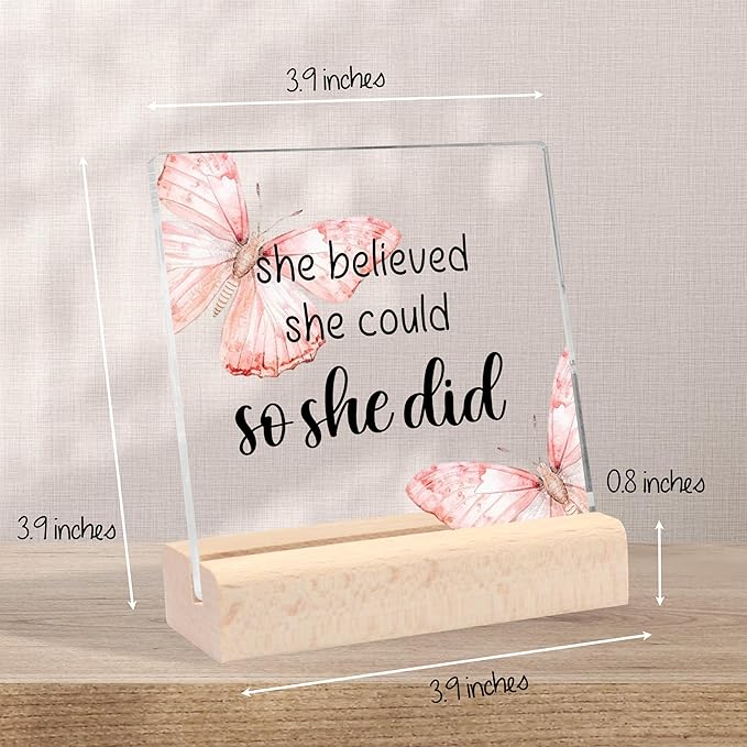 Inspirational Gifts for Women, Encouragement Motivational Gifts for Women She Believed She Could So She Did Desk Decorative Sign, Congratulations Gifts New Job Gifts Graduation Gifts for Her