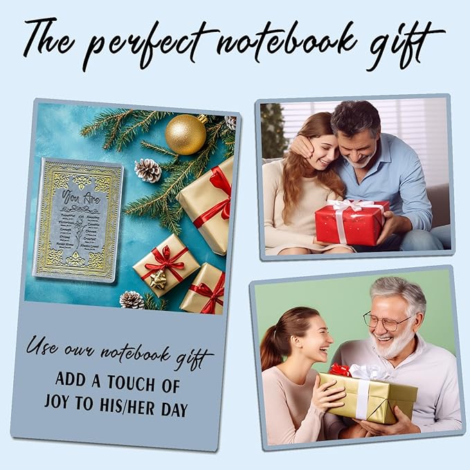 Grey A5 Lined Leather Journal Notebook,Inspirational Christian Gifts Hardcover Executive Notebooks for Men Women,200 Pages 100 Gsm Thick Ruled Paper Daily Diary for School,Family ,Friends,Work (You Beautiful Grey)