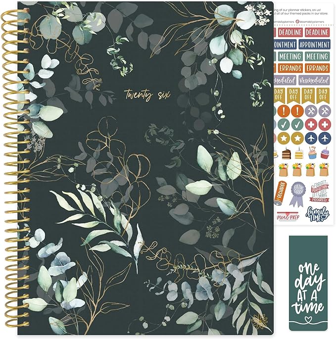 bloom daily planners 2026 Planner (January to December) - 8.5” x 11” Weekly & Monthly Dated Agenda Organizer Book with Stickers & Tabs - Flexible Soft Cover - Eucalyptus, Green