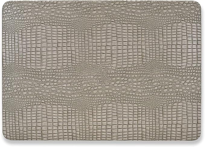 DTangLsm Compatible with MacBook Pro 13 inch Case 2024-2016 M2 M1 A2338 A2289 A2251 A2159 A1989 A1706 A1708, Crocodile Skin Alligator PU Leather Hard Shell Case and Keyboard Skin, Silver