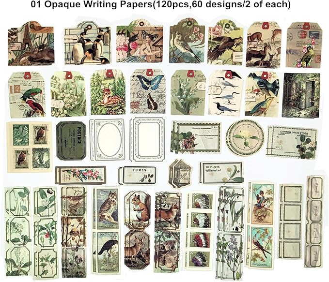 200PCS Vintage Scrapbooking Supplies Pack, Aesthetic Scrapbook Sticker Paper Art Journaling Kit for Bullet Junk Journals,Planner,Cottagecore Decor Gifts (Green Series)