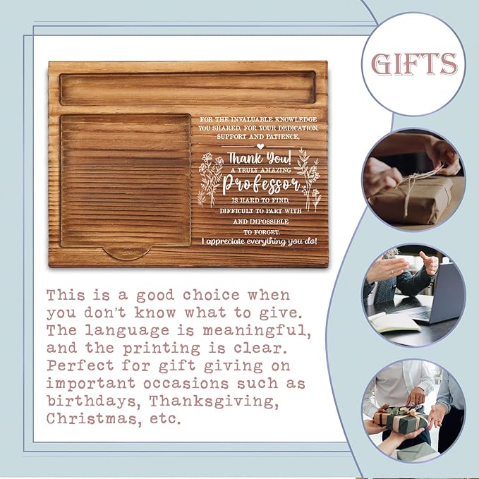 Professor Gifts for Women, Men, from Student, Professor Appreciation Gifts, Thank You Professor Gifts, Professor Office Desk Decor Gifts Self-Stick Note Pad Holders ZSS16