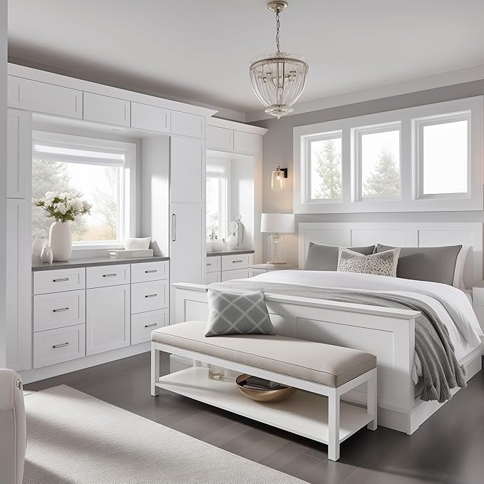 Shaker Style White RTA Base Drawer Cabinet by Solid Wood for Kitchen, Bathroom, Bedroom or Office with 3 Drawers and Soft Close(27" W x 24" Depth x 34-1/2" H)