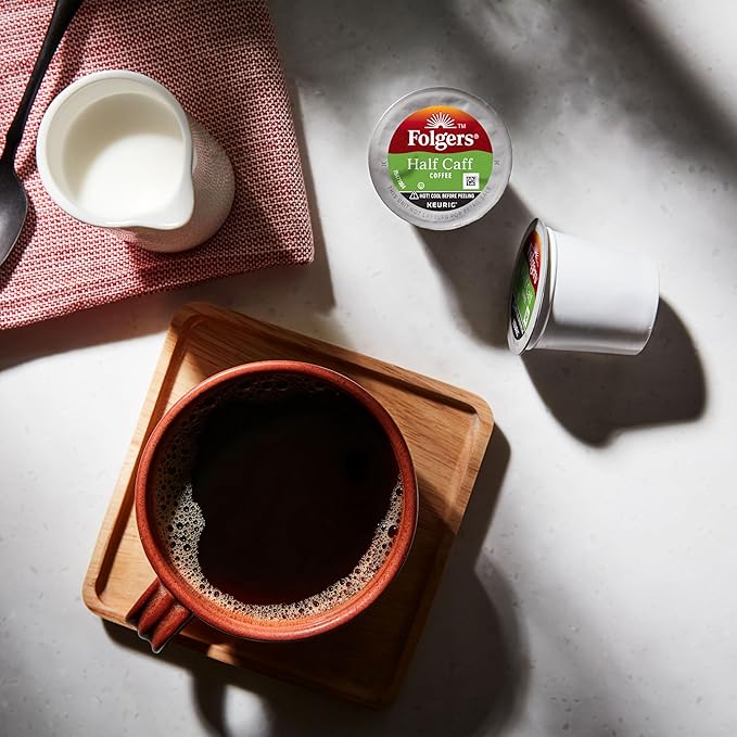 Folgers Half-Caff Medium Roast Coffee, 72 Keurig K-Cup Pods