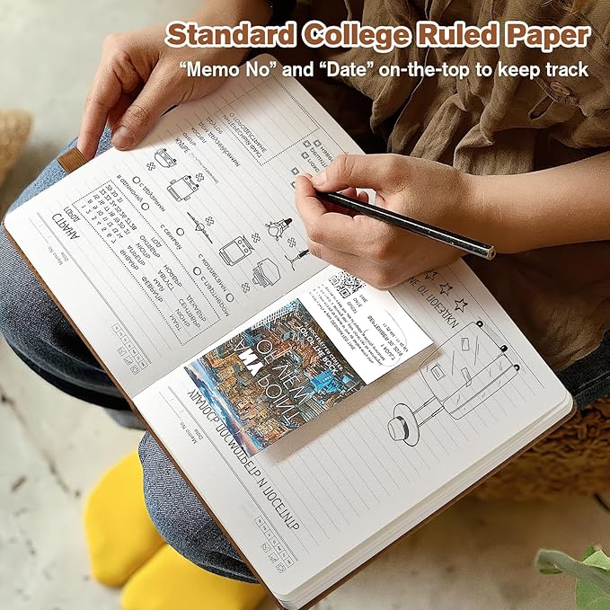 Notebook Journal for Women Men: Leather Journal for Writing, Hardcover College Ruled Journals Notebooks with Thick Paper, Large A4 Daily Journal for Travel, Diary, Gifts for Teens, 8.5"×11", Brown