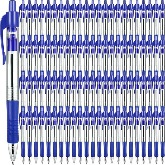 200 Pack Ballpoint Pens Bulk, Blue Gel Ink Pens, 1.0 mm Medium Point Pen, Retractable Smooth Writing Pen with Comfortable Grip for Journal Writing Home Office Supplies (Blue Ink)