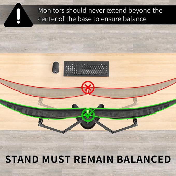 VIVO Dual LED LCD Monitor Mount, Free-Standing Desk Stand for 2 Screens up to 32 Inch, Heavy-Duty Fully Adjustable Arms with Max VESA 100x100mm, Black, STAND-V032F